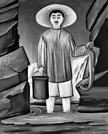 Нико Пиросмани, «Рыбак среди скал», 1906 г. 